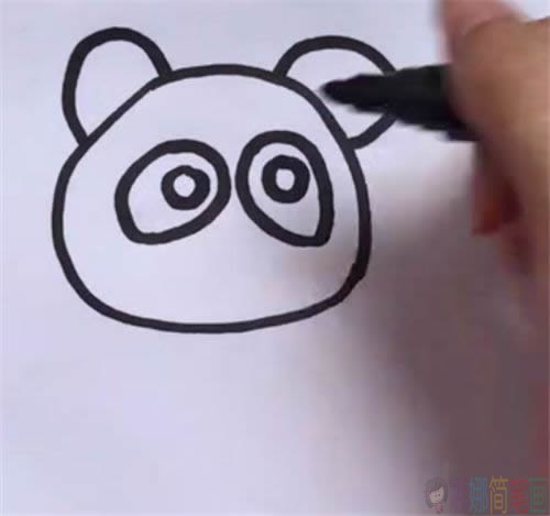 熊猫吃竹子简笔画-3
