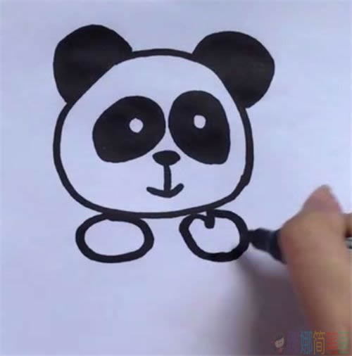 熊猫吃竹子简笔画-6