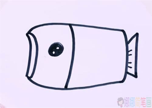灯笼鱼简笔画画法-5