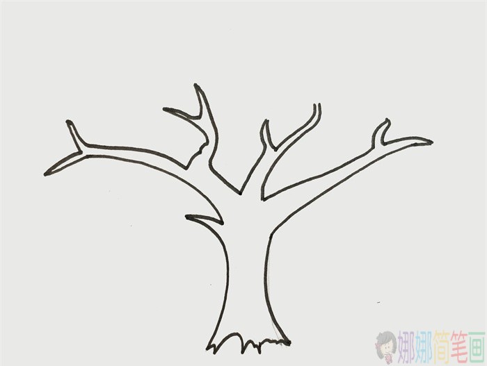 好看的大树简笔画,树木儿童画-2