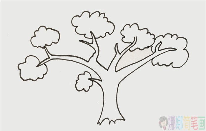 好看的大树简笔画,树木儿童画-3