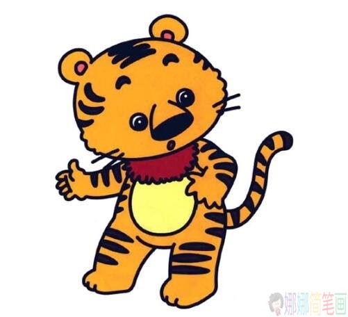 小老虎彩色简笔画填色图-2