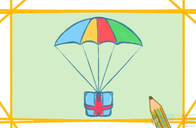 红蓝空投简笔画图片教程-1