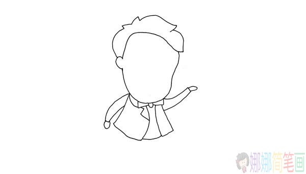 爱迪生发明电灯简笔画画法,爱迪生简笔画步骤-3