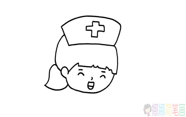 漂亮的白衣天使简笔画步骤,白衣天使简笔画图片教程-2