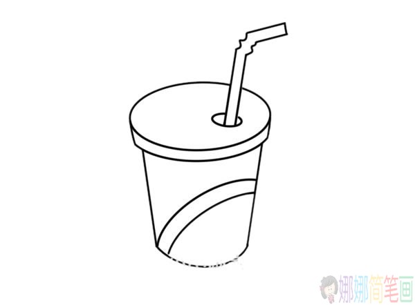 一杯可乐简笔画步骤,可乐简笔画图解教程-5