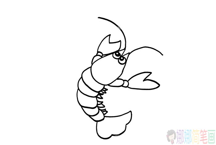 龙虾怎么画,龙虾儿童简笔画-4