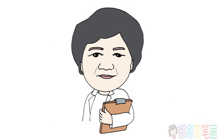 李兰娟院士简笔画画法-1