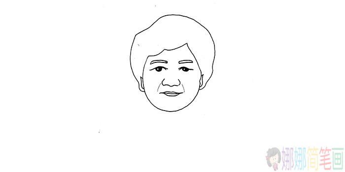李兰娟院士简笔画画法-3