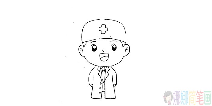 医生简笔画画法步骤-4