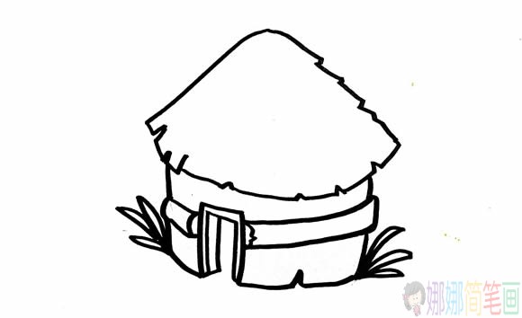 稻草屋简笔画图片教程-2