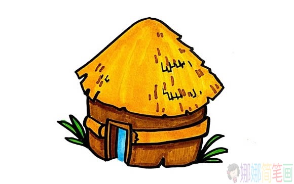 稻草屋简笔画图片教程-4
