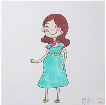 教你一步一步学画孕妇简笔画-1