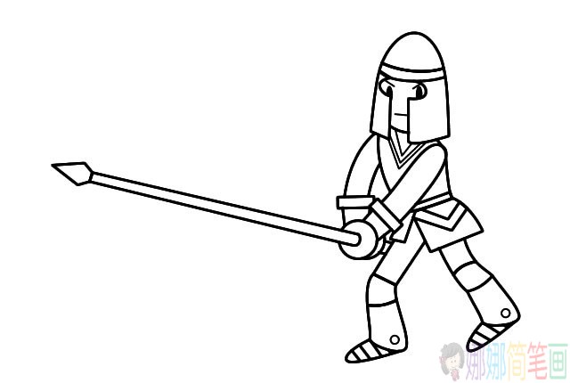 勇敢的骑士人物简笔画-4