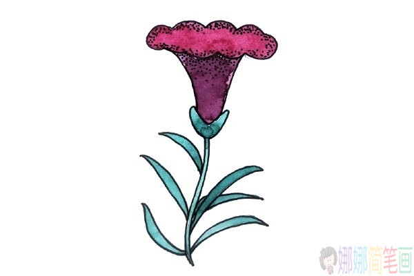 精美的彩色水粉画花朵图片-3