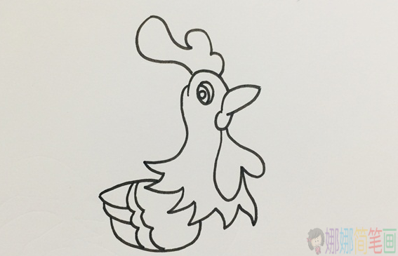 漂亮的大公鸡简笔画-4
