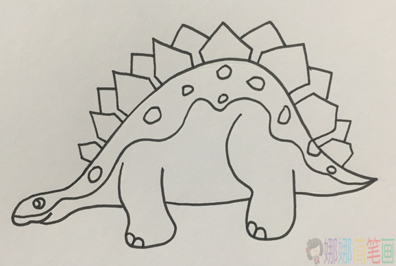 剑龙儿童画,剑龙怎么画-5