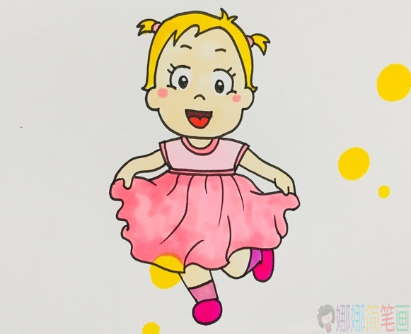 简单的女孩子人物简笔画-1