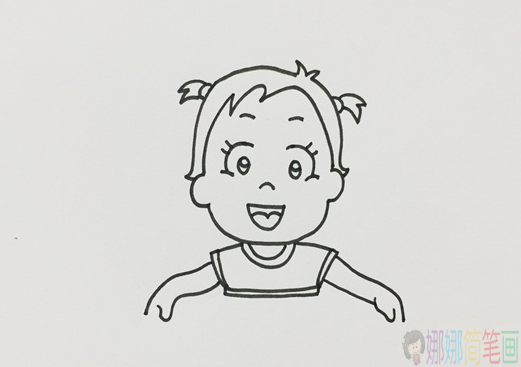 简单的女孩子人物简笔画-3