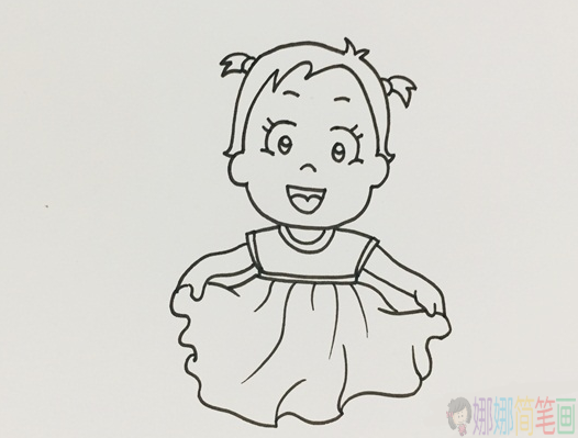 简单的女孩子人物简笔画-4