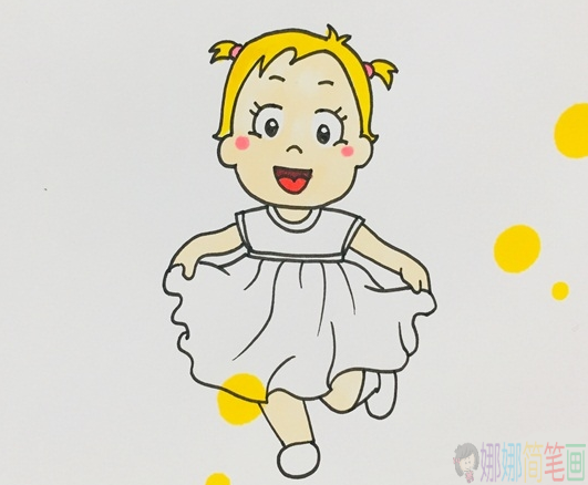 简单的女孩子人物简笔画-5