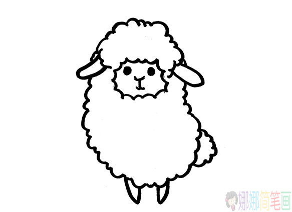 呆萌的羊驼儿童简笔画-3