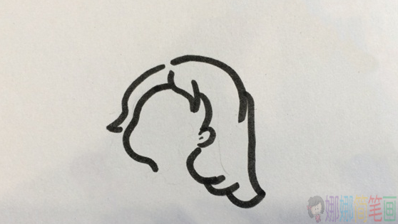 漂亮的女生简笔画图片步骤图-1