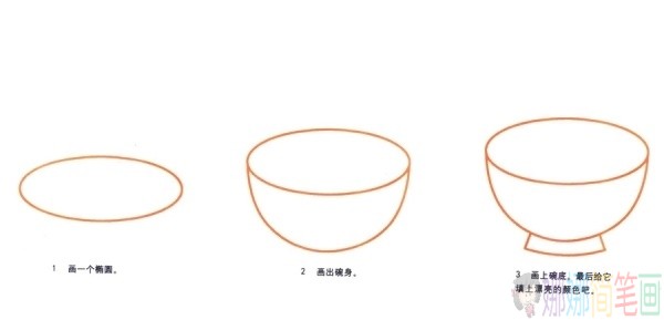 简单的饭碗儿童画-2