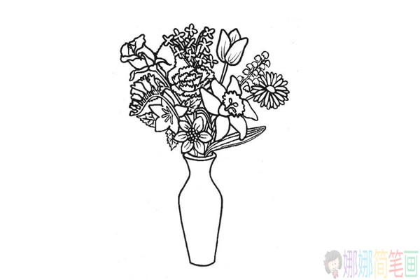 精致好看的花朵简笔画线稿-1