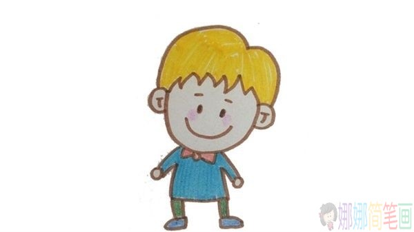 简单的小男孩简笔画图片-1