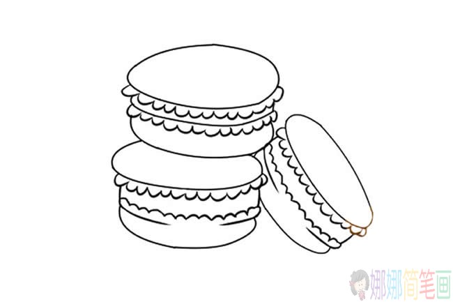 马卡龙甜点简笔画彩色图片-1