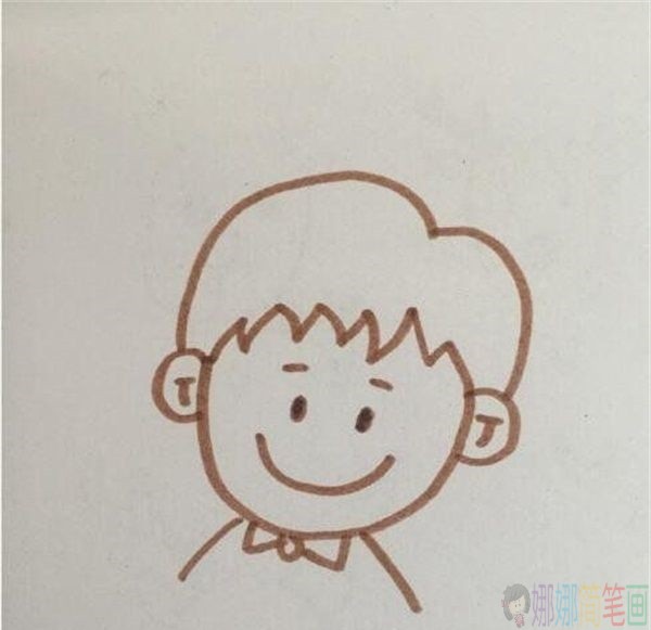 简单的小男孩简笔画图片-6