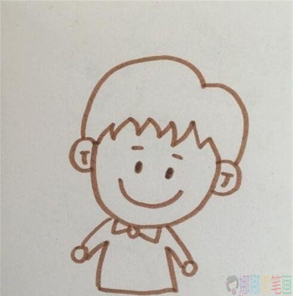 简单的小男孩简笔画图片-7