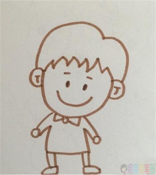 简单的小男孩简笔画图片-8
