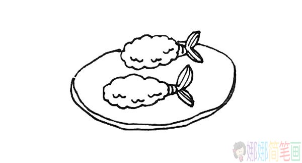 炸虾简笔画,油炸虾球简笔画-7