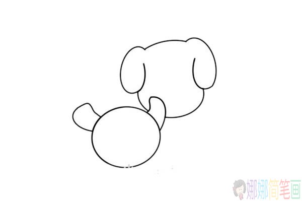 两只可爱的狗狗简笔画-2