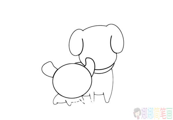 两只可爱的狗狗简笔画-3
