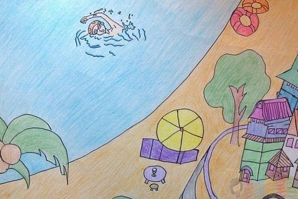 海滩简笔画图片大全-1