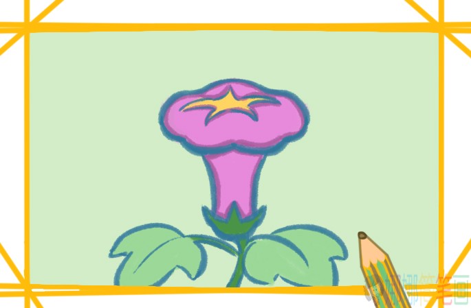 牵牛花简笔画,牵牛花儿童画法-1