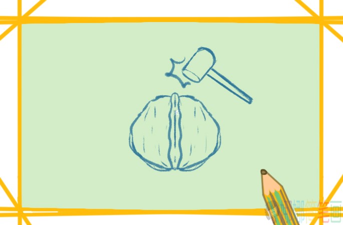 核桃简笔画,核桃儿童绘画图片-5