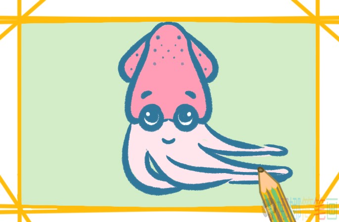 墨鱼简笔画绘画教程-1