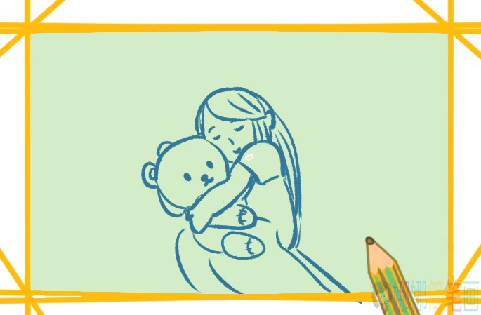 睡觉的可爱女生简笔画-4