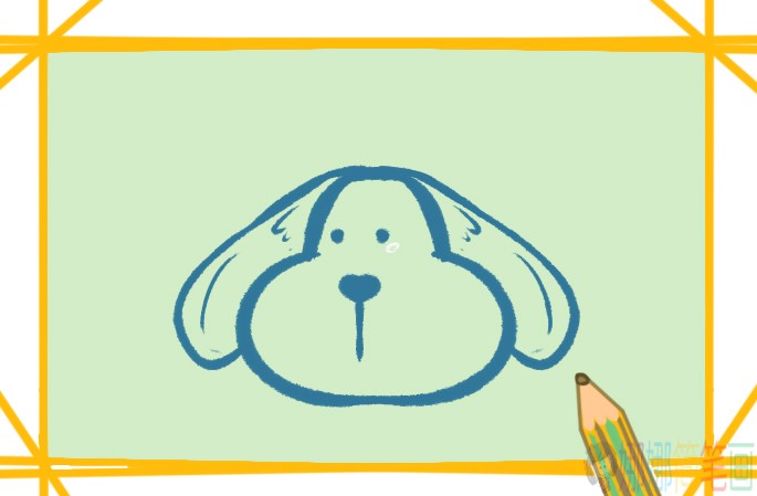 金毛犬儿童简笔画画法步骤-4
