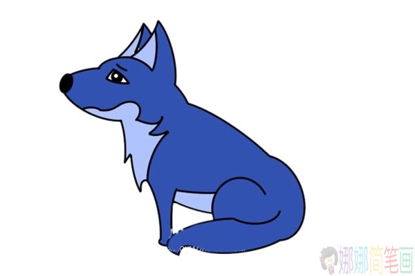 野狼简笔画画法步骤-1