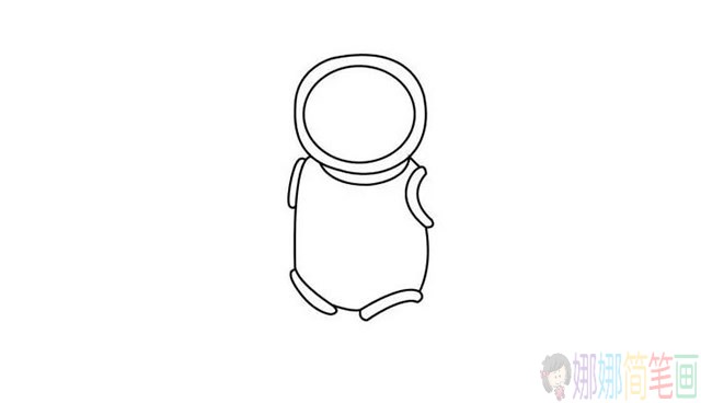 宇航员人物简笔画画法-4