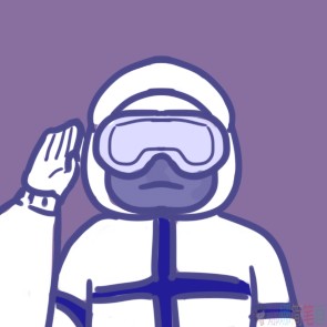 众志成城抗疫警察简笔画-1