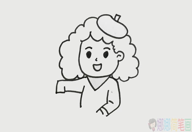 简单好看的女画家简笔画教程-2