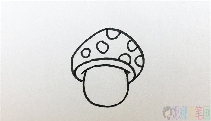 蘑菇简笔画,蘑菇儿童画-3