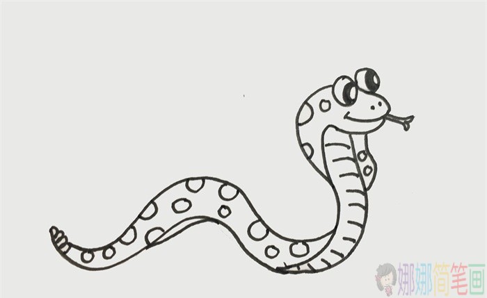 眼镜蛇简笔画,眼镜蛇怎么画-4
