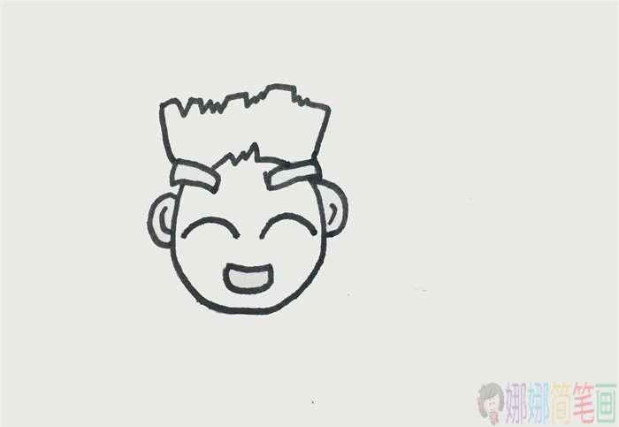 一家三口人简笔画教程-2